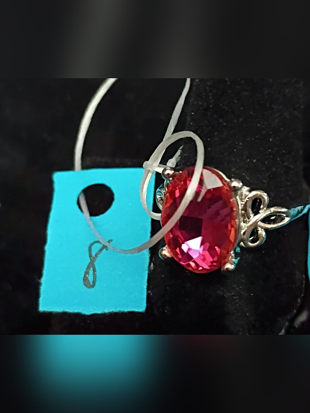 Pink Oval Crystal Ring